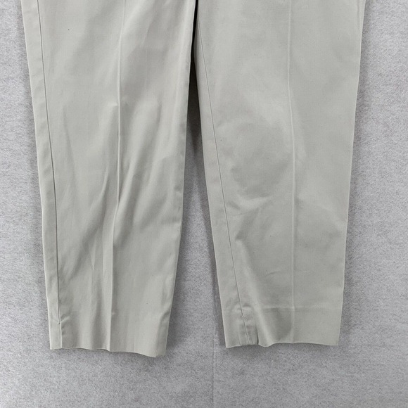 Talbots The Perfect Crop Capris‎ Chino Pants Ivory Flat Front Petites Casual 6P - Picture 2 of 6